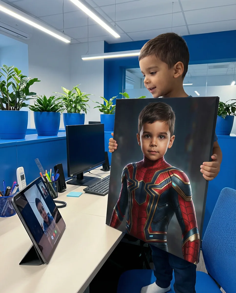 Iron Spider · 40×30 · retrato en lienzo FIRMACH