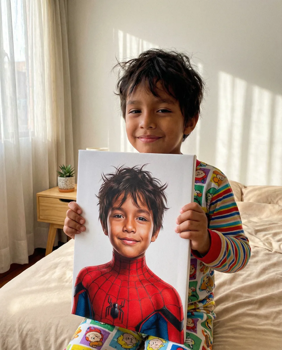 Spider-Man · 40×30 · retrato en lienzo FIRMACH
