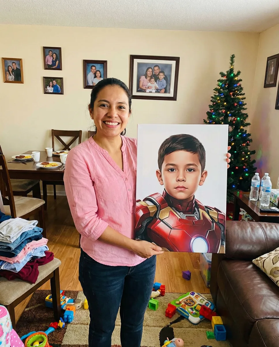 Iron Man · realista · retrato en lienzo FIRMACH