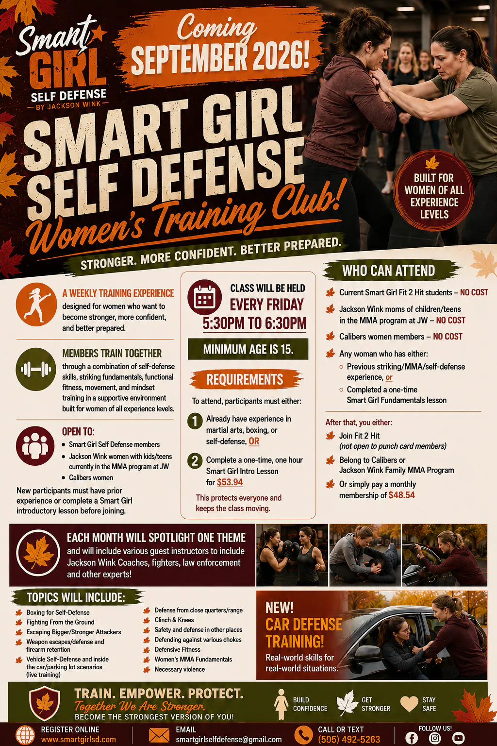Smart Girl Self Defense full details flyer