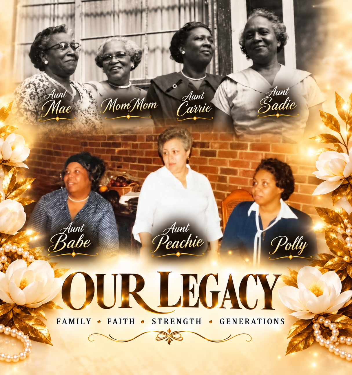 The P.E.A.C.E. Community Center flyer with photos of Pauline W. Bell, Mom Mom the Eagle