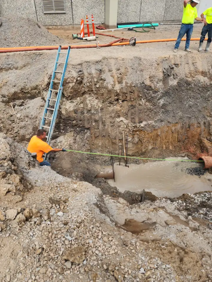 Excavation crew on a commercial site