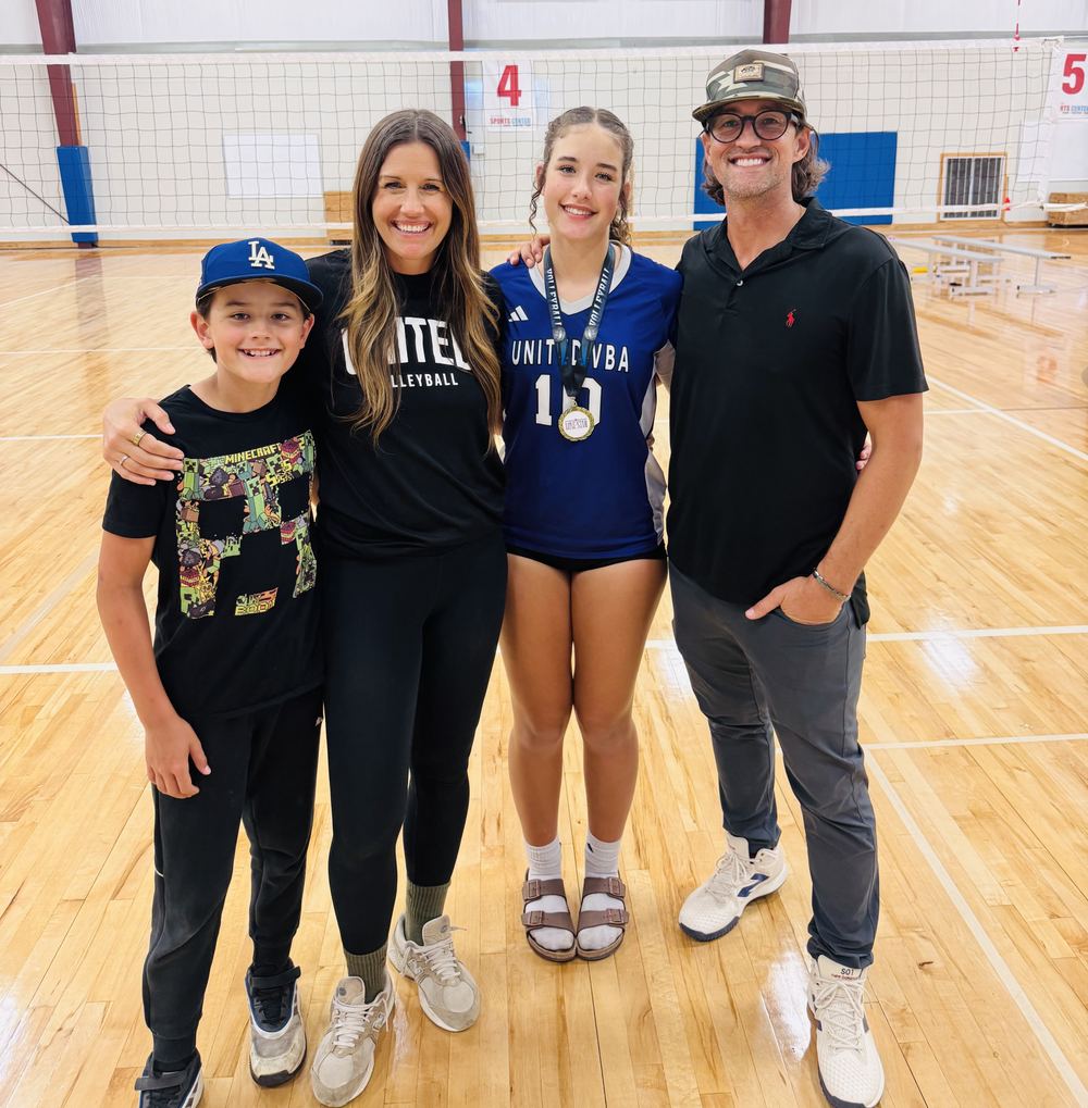Kelly with her family after a tournament