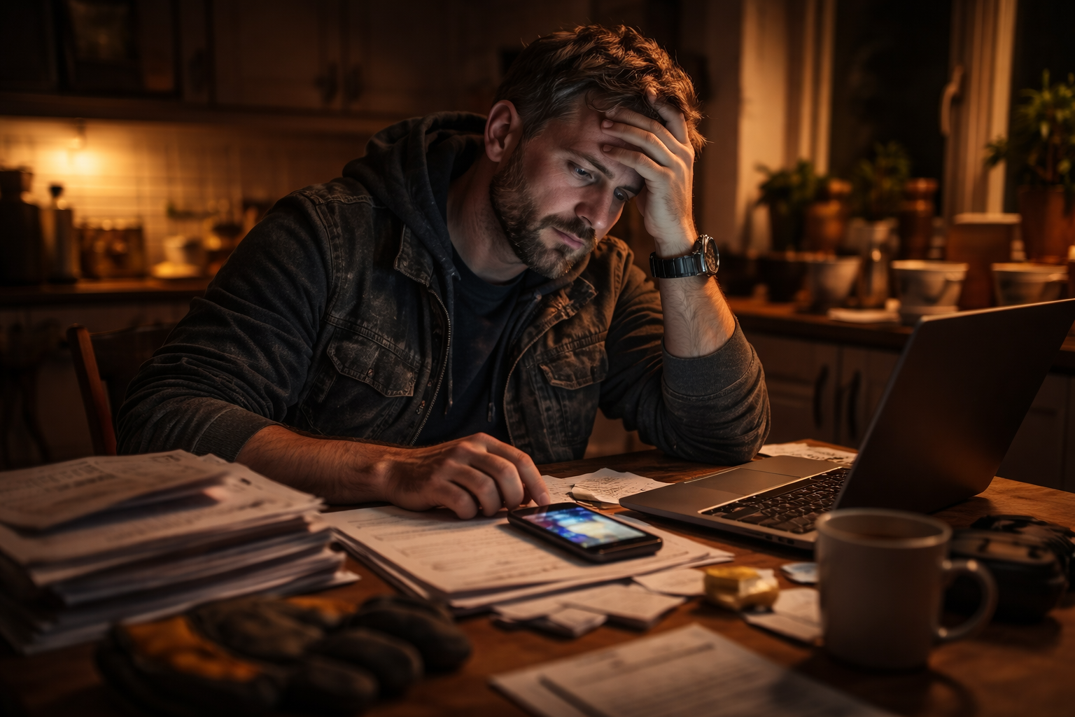 Tradesperson doing admin