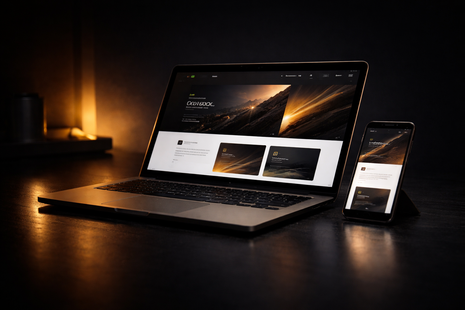 Trades website on laptop