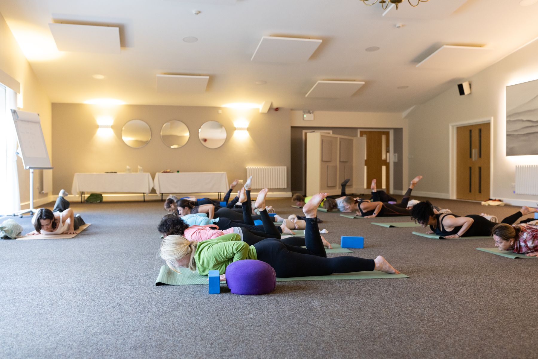 Group supine backbend at Eaton Manor