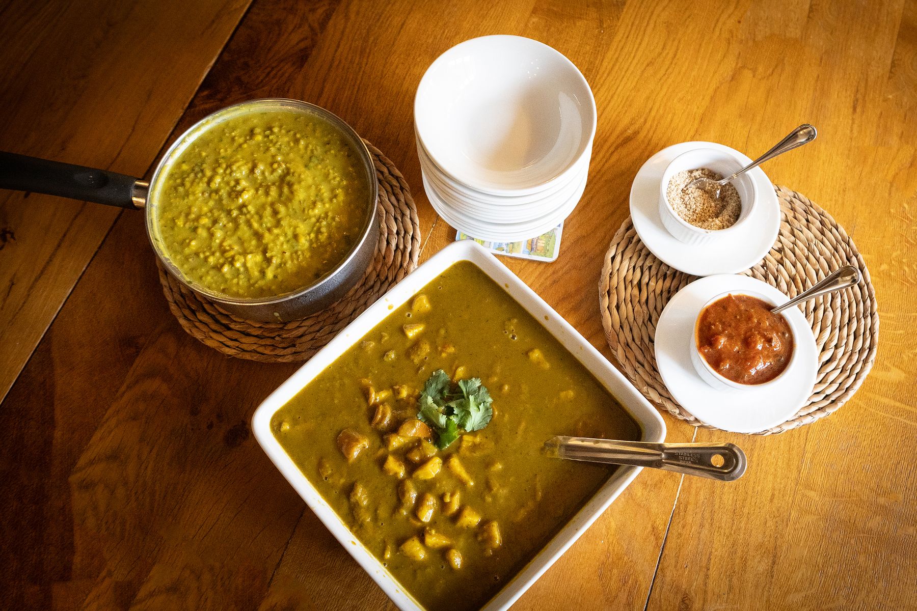 Seasonal plant-based Ayurveda dhal and chutneys