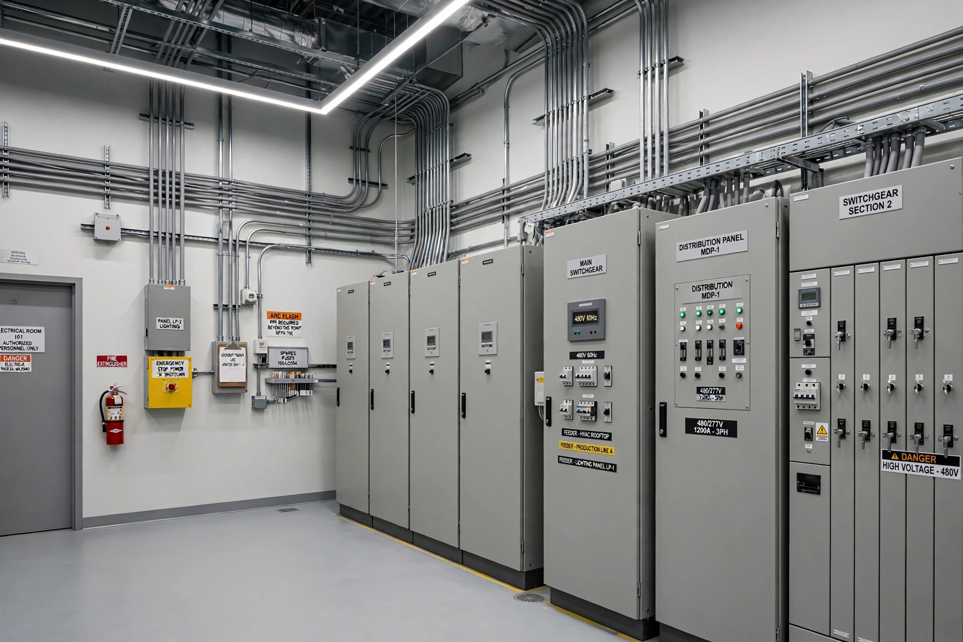 Industrial electrical distribution panels