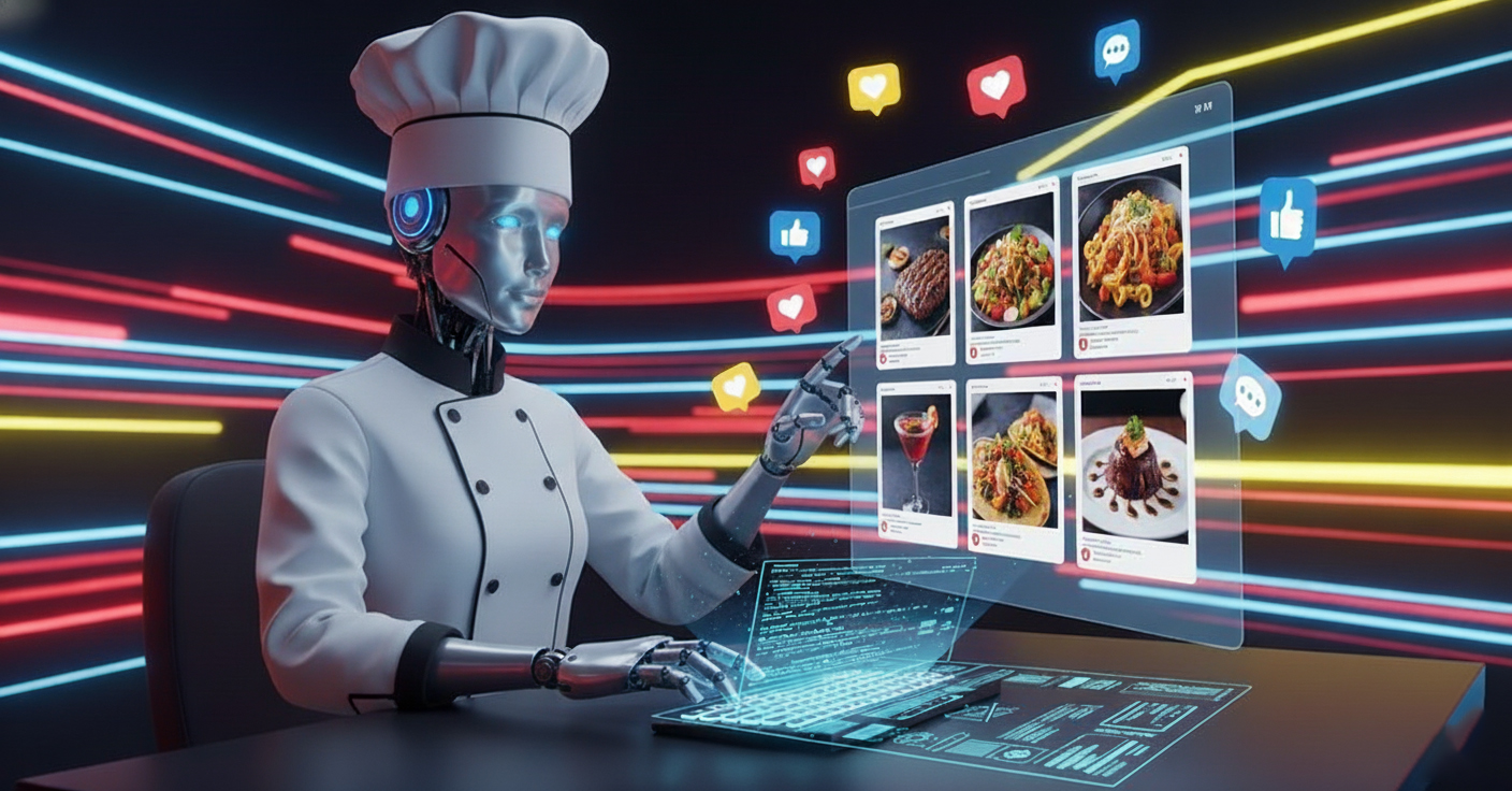 IA creando contenido para restaurantes