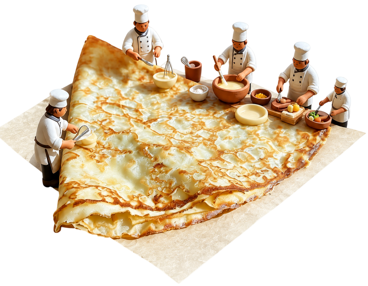 Crepa con chefs miniatura