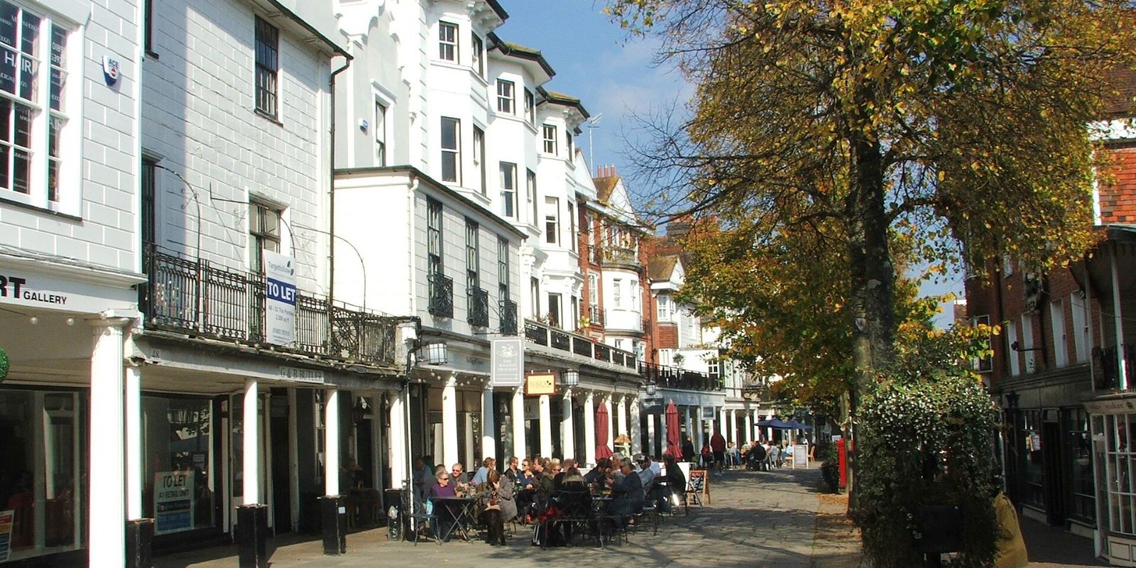 The Pantiles colonnade in Royal Tunbridge Wells, Kent