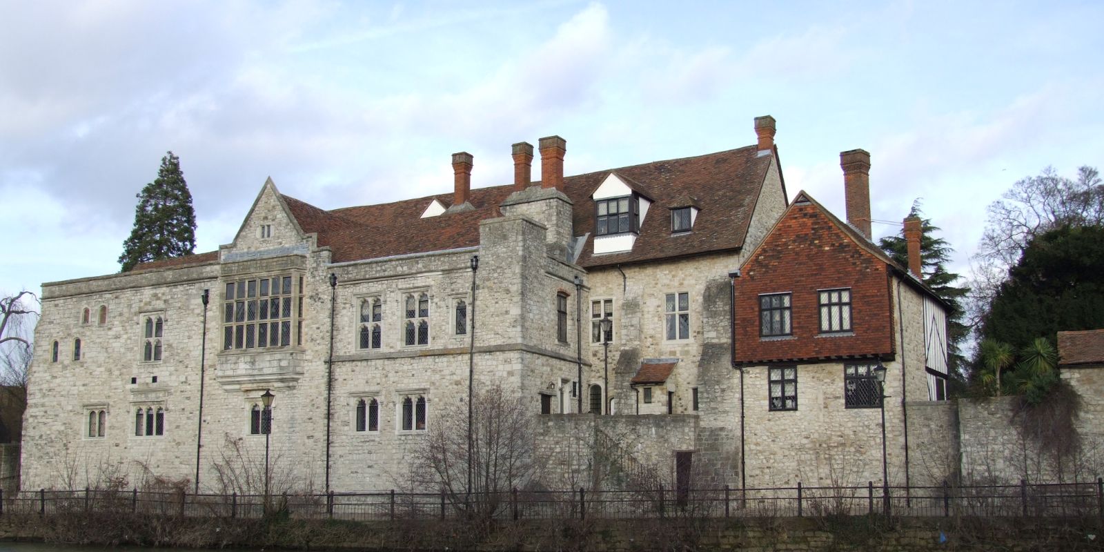 The Archbishop's Palace beside the River Medway in Maidstone, Kent
