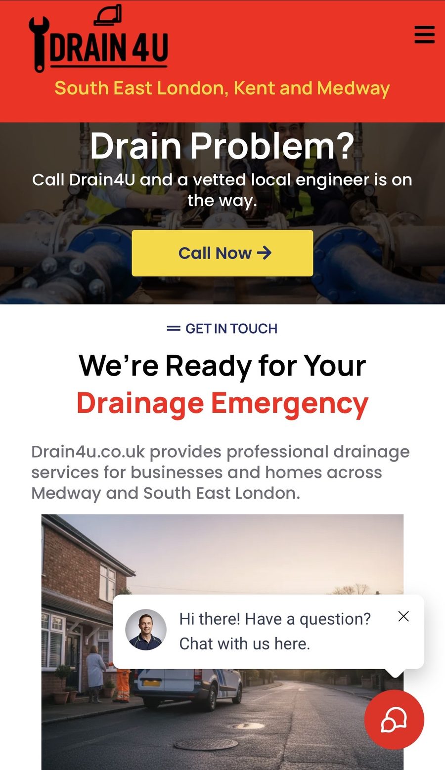 Drain4U website: Home page
