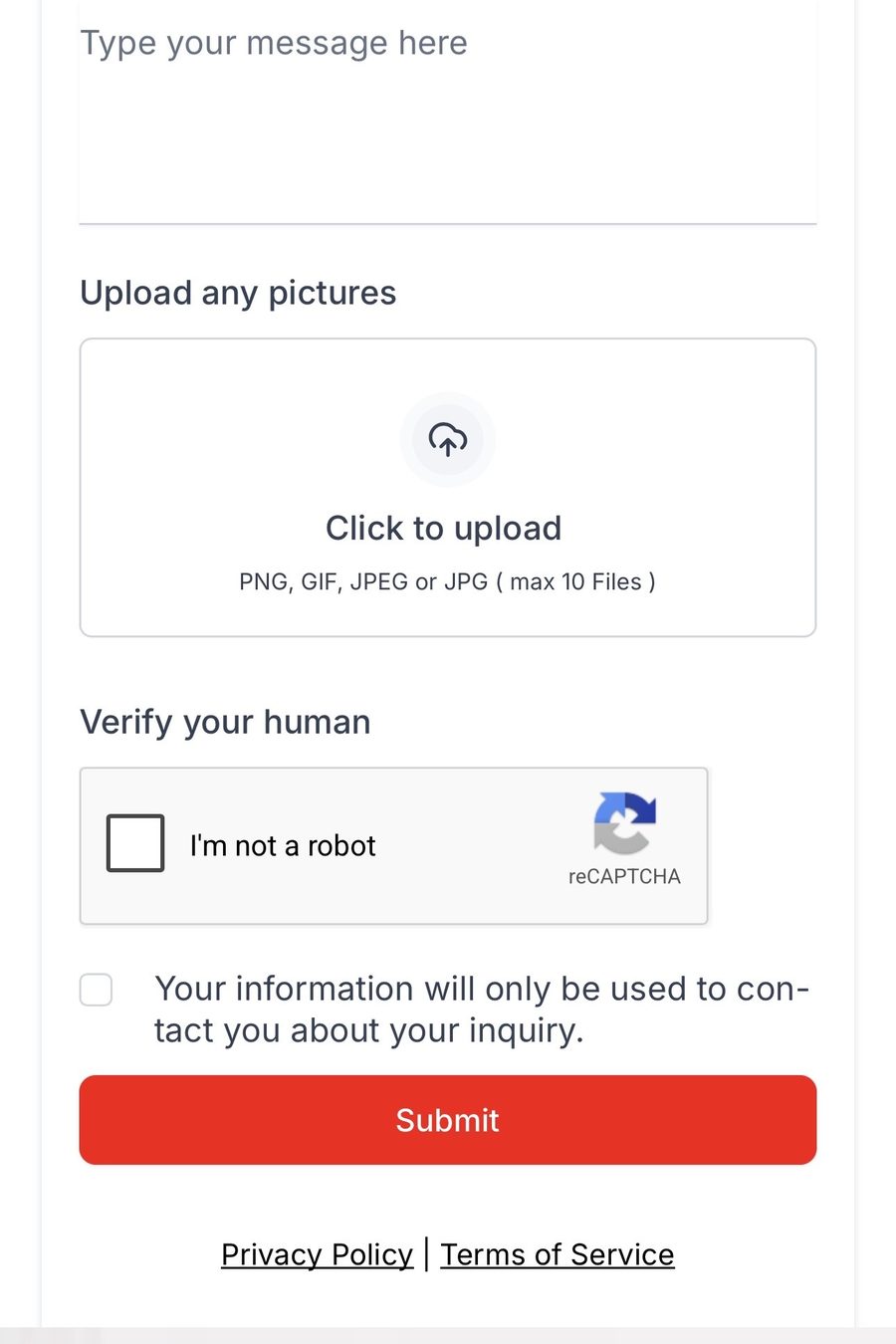 Drain4U website: Job request form