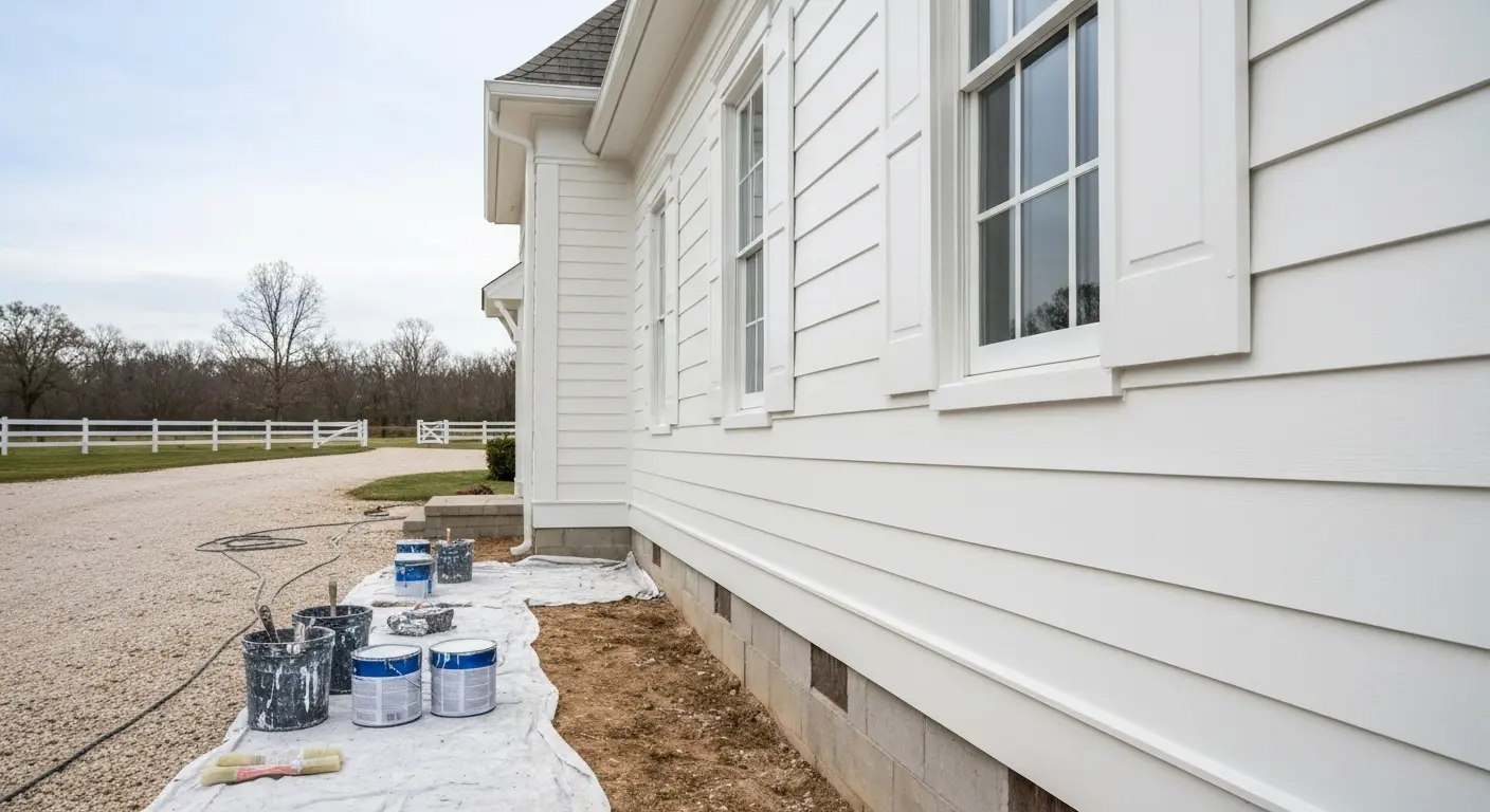 Exterior painting on farmhouse near Natchez Trace