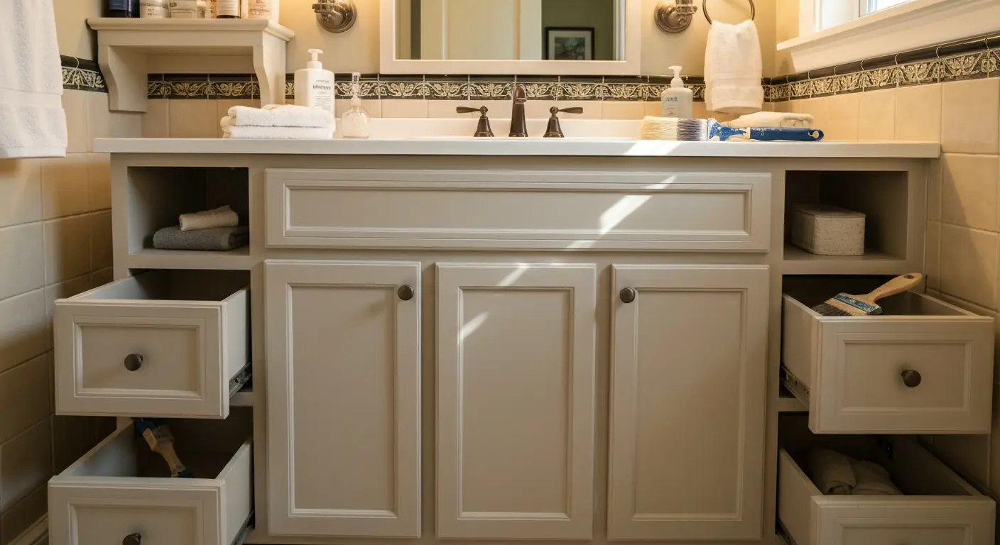 Bathroom vanity cabinet painting