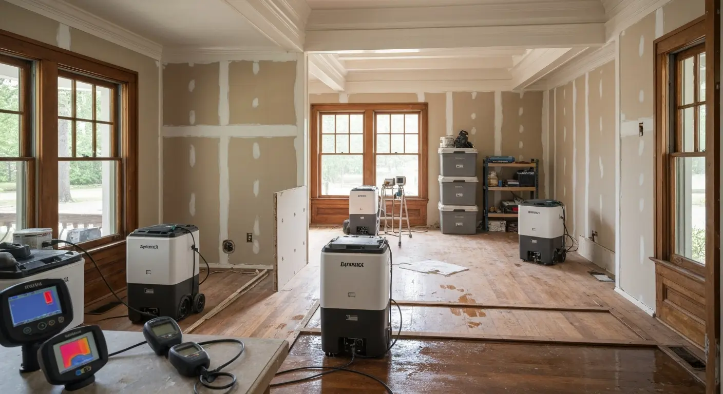 Water damage restoration work