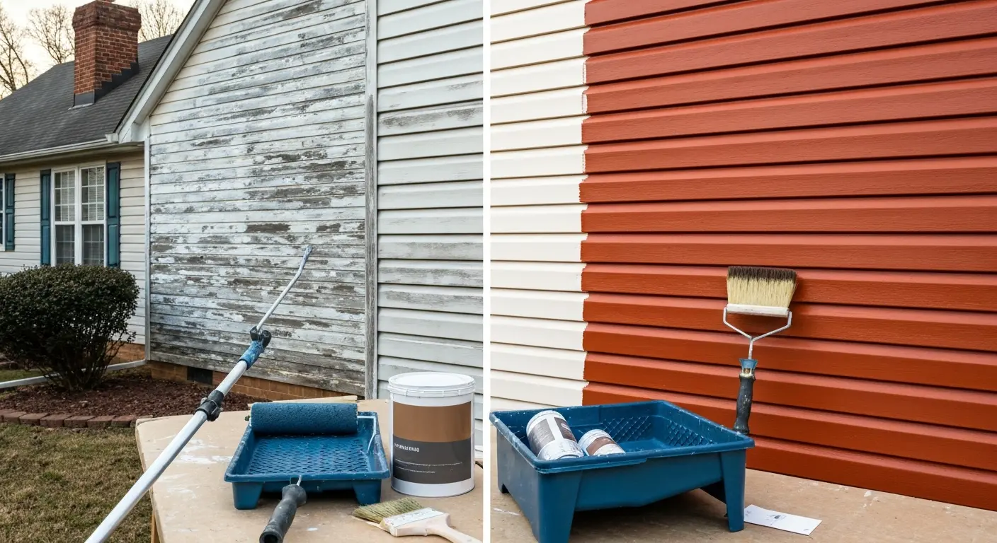 Vinyl siding painted