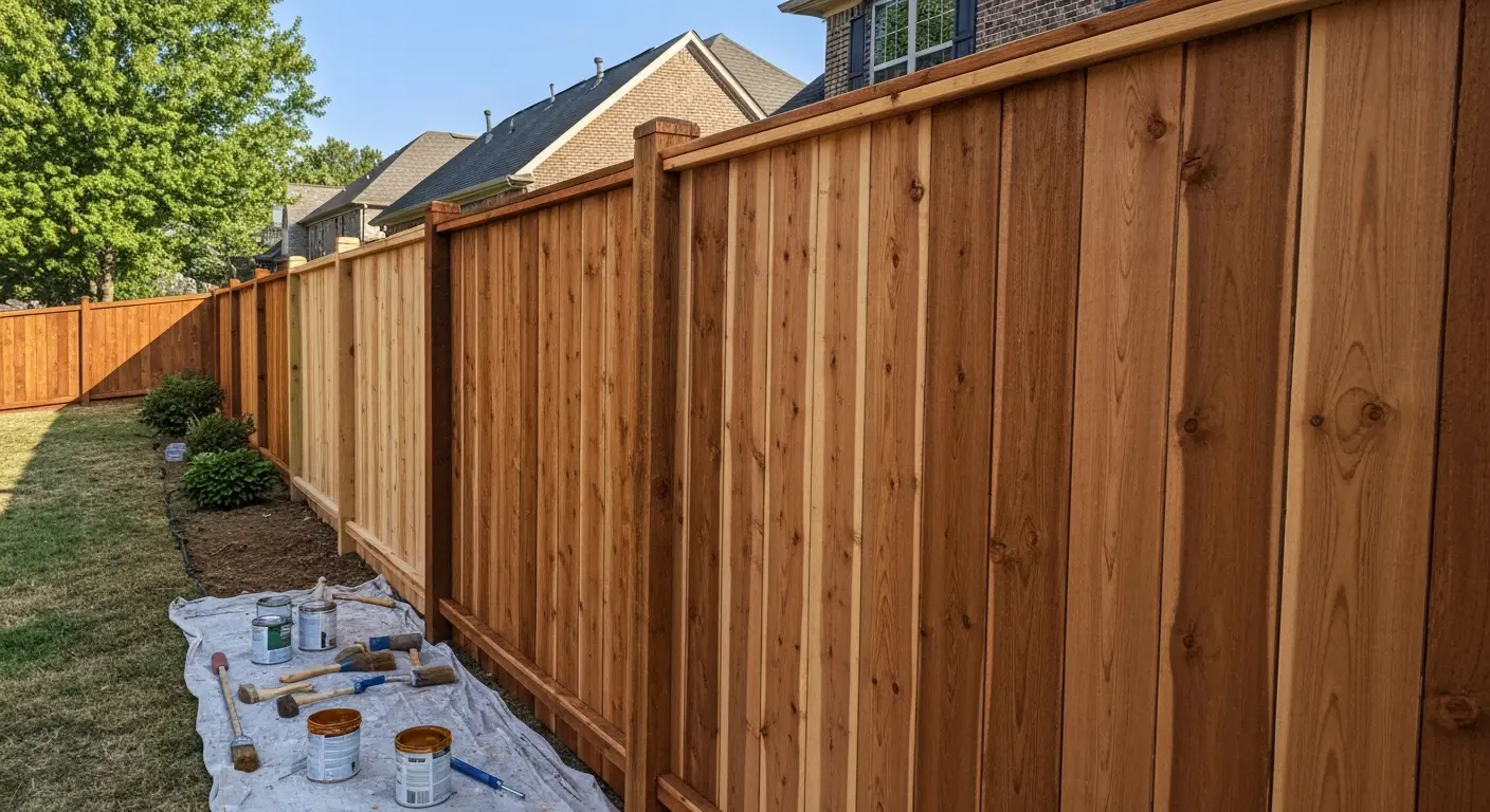 Fence staining service in Middle, TN