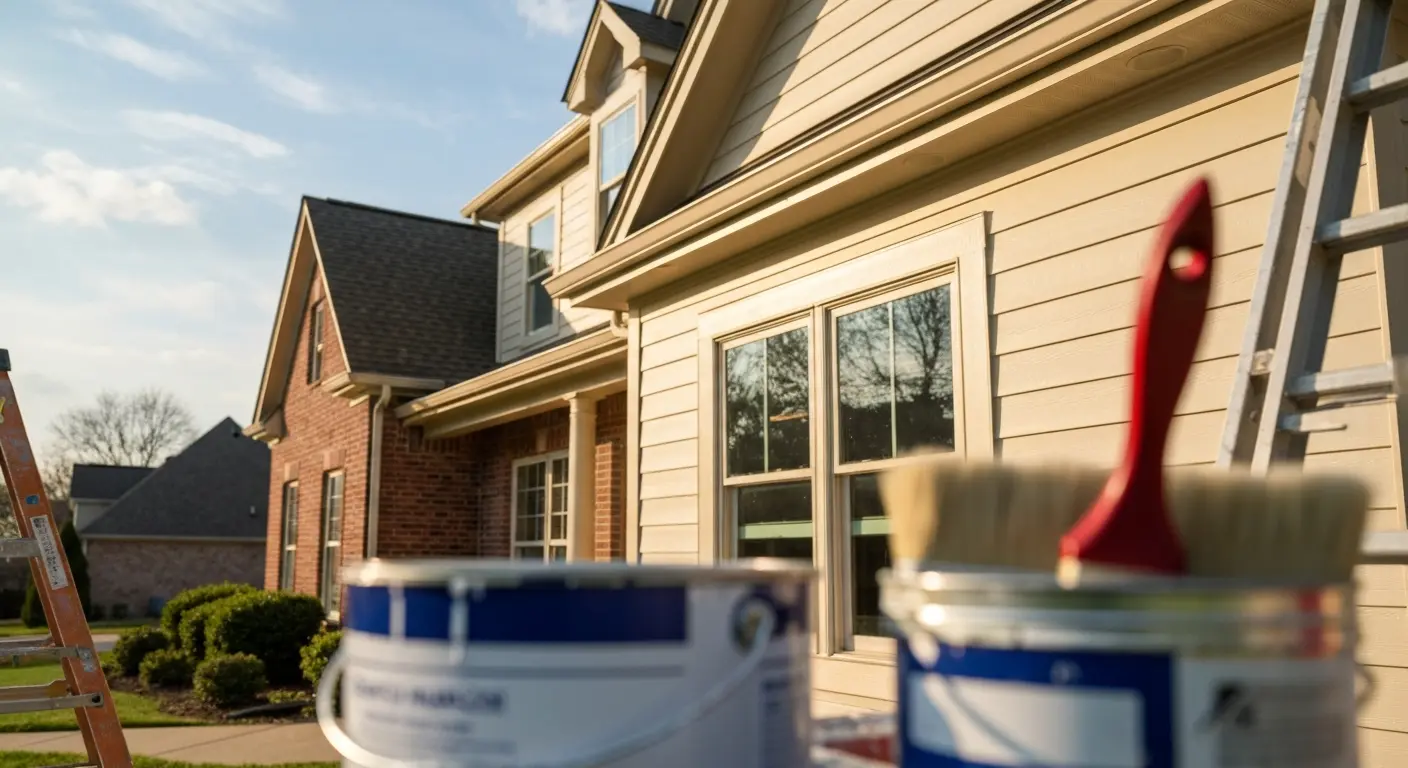 Residential home exterior trim and siding paint in Franklin TN