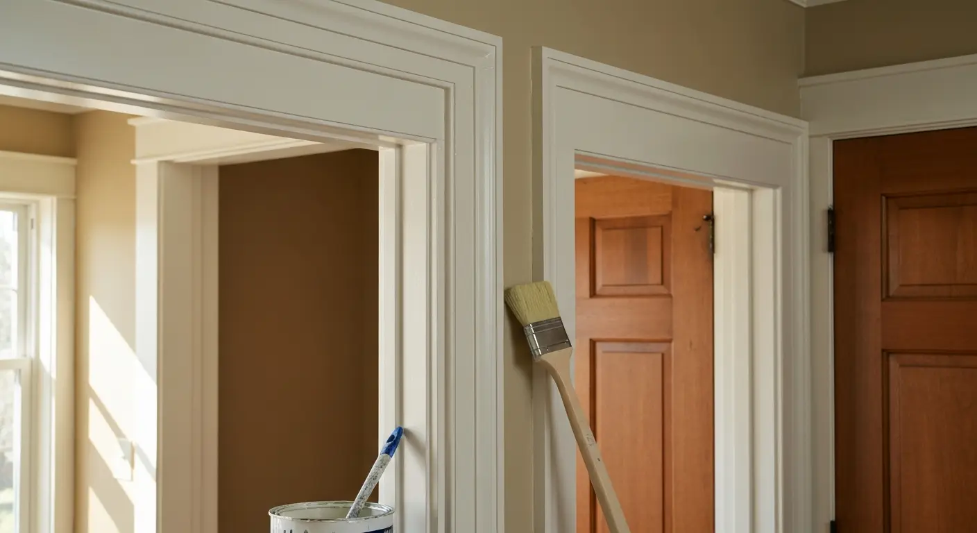 Painted trim and door
