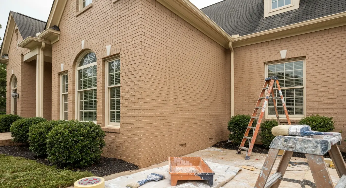 Brick home exterior painting
