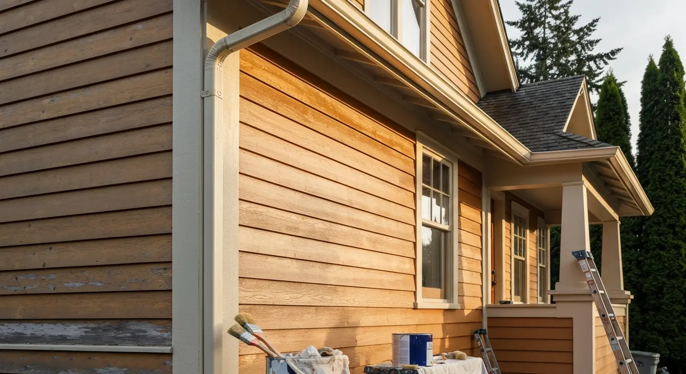 Wood siding exterior painting