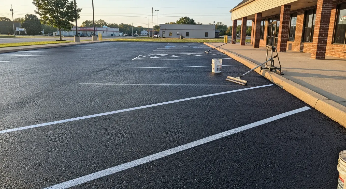 Commercial driveway and parking area sealing