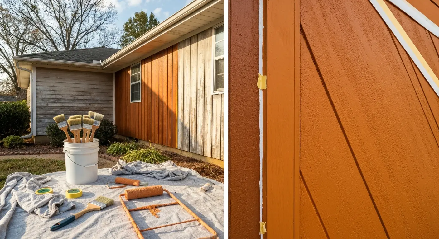 Wood siding exterior painting