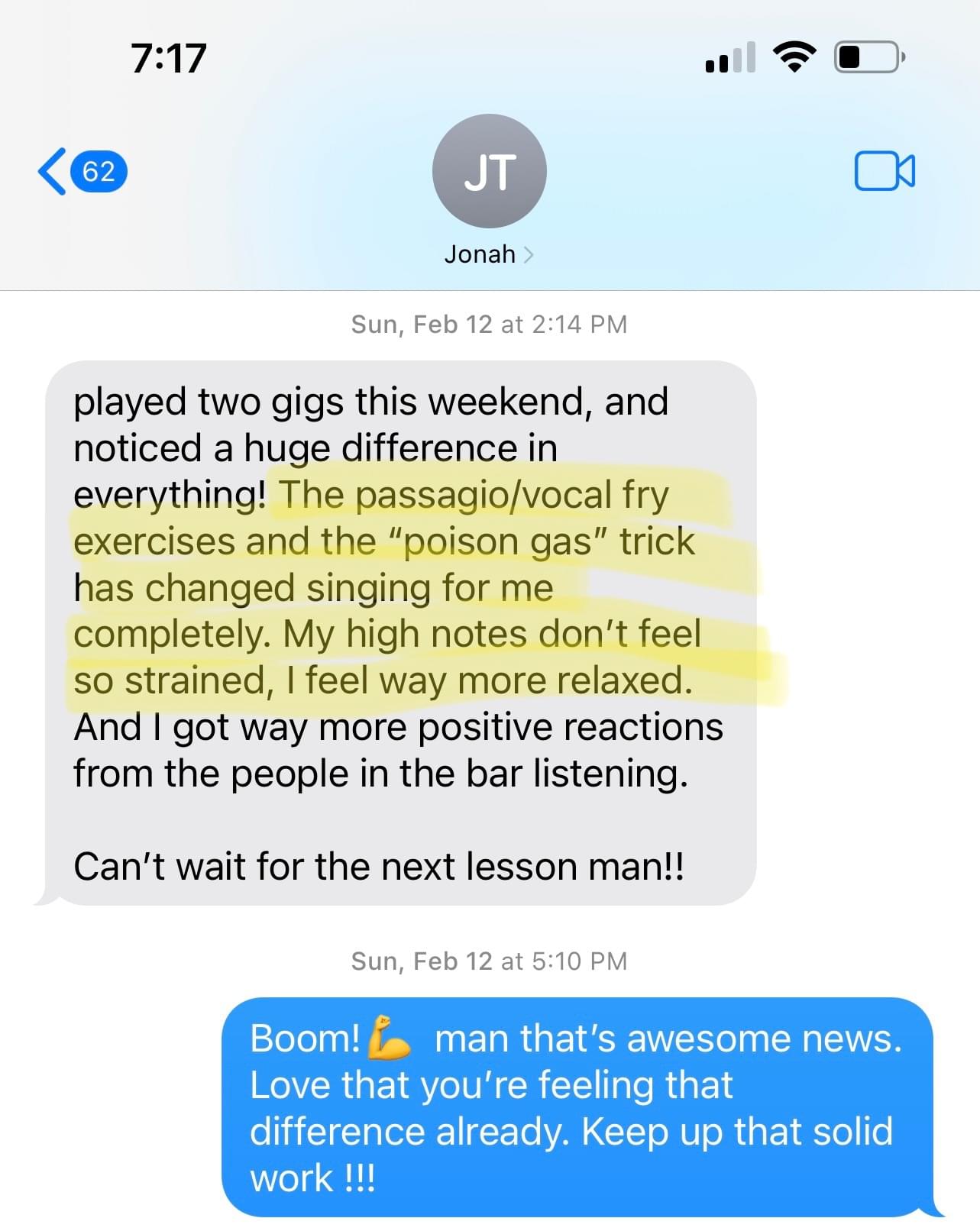 Student testimonial 1