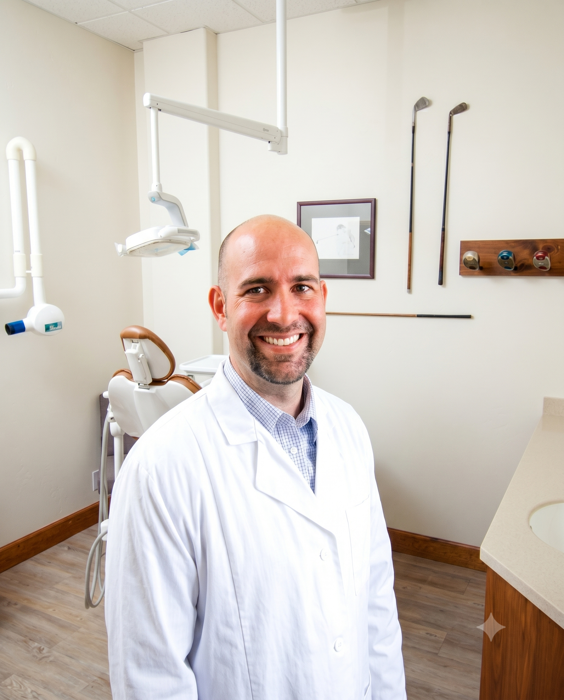 Dentist carefully reviewing digital x-rays with a patient