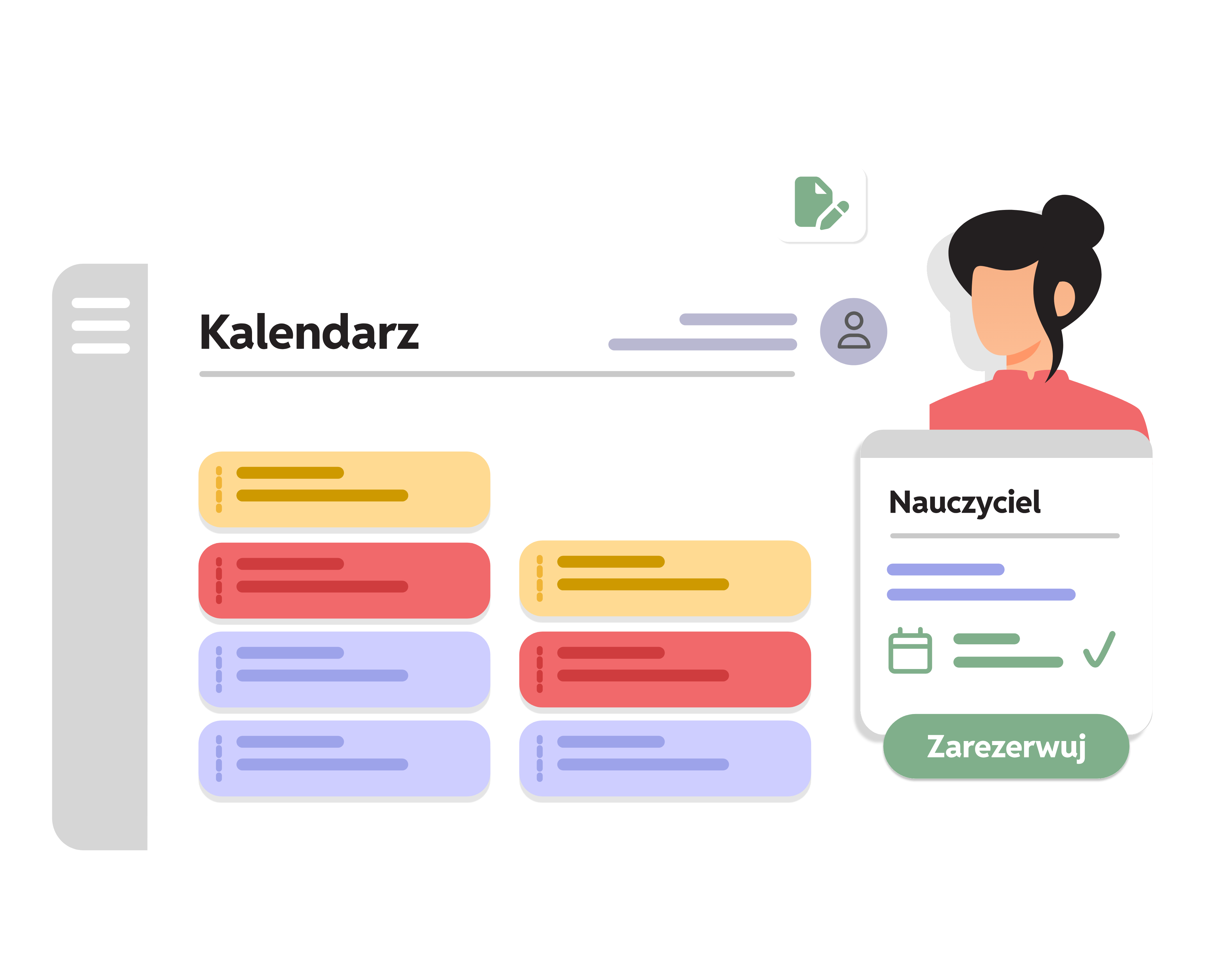 Widok terminarza platformy Learnify
