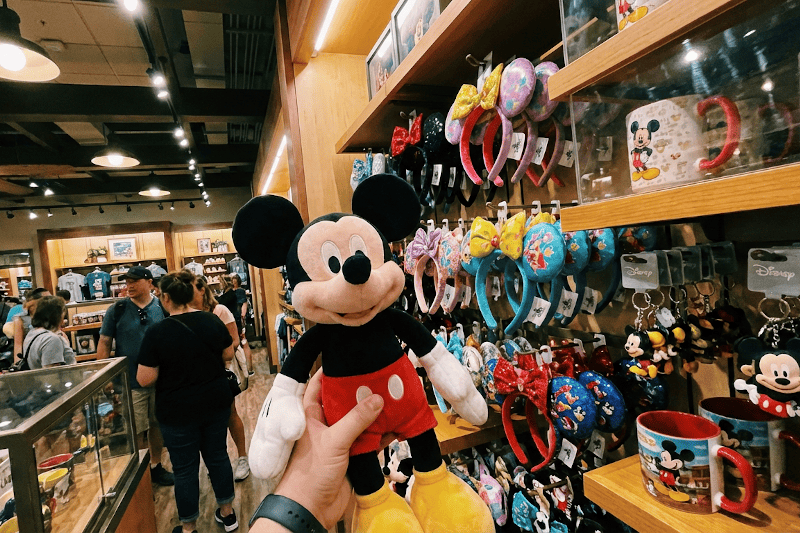 Disney store with souvenirs and lights, typical budget temptations Disney store with souvenirs and lights, typical budget temptations