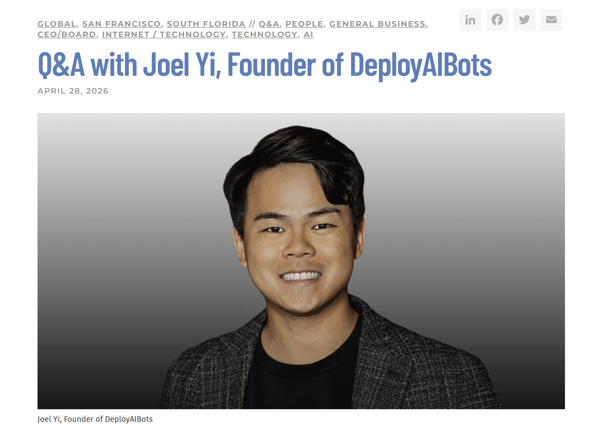 citybiz Q&A with Joel Yi