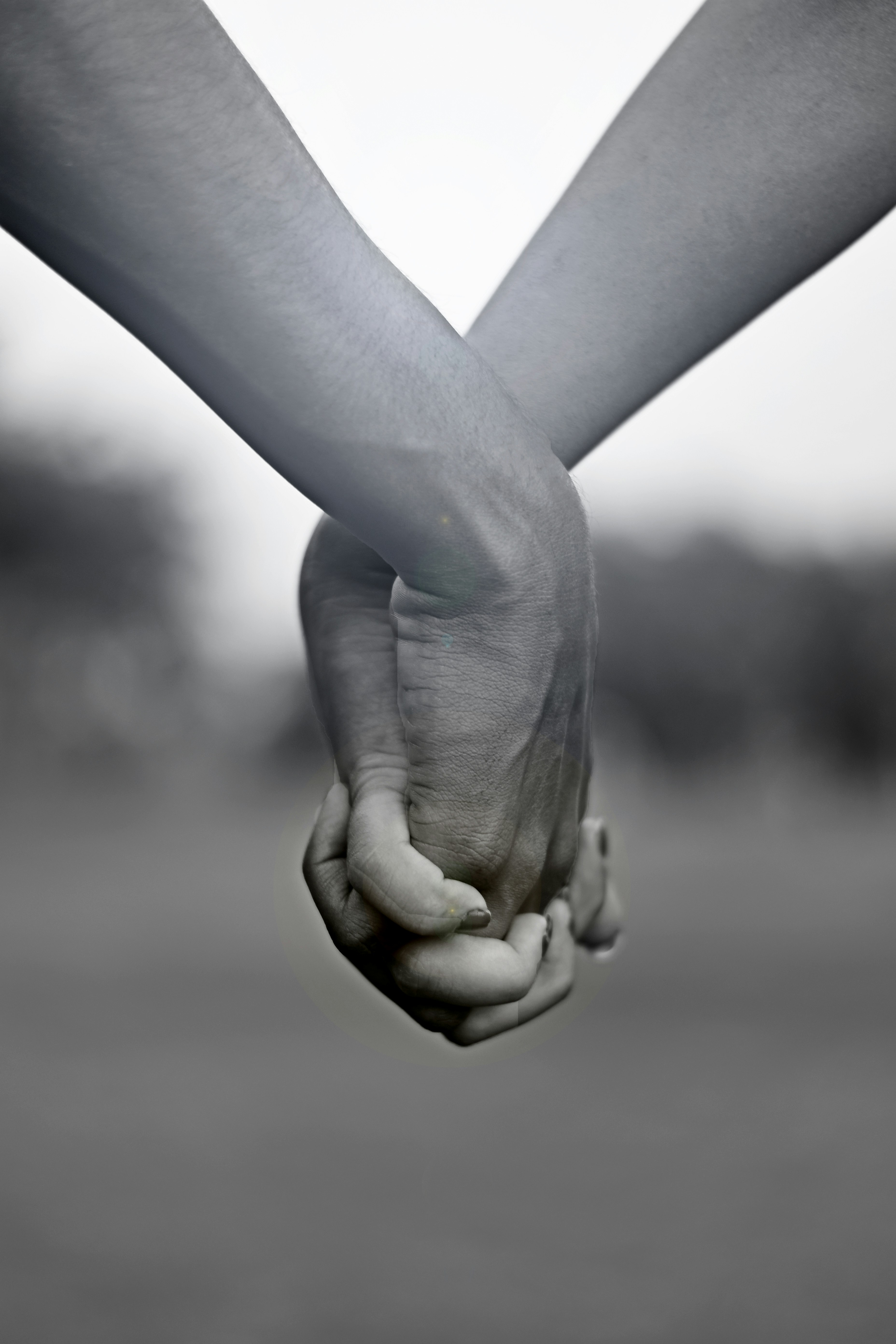 A couple holding hands