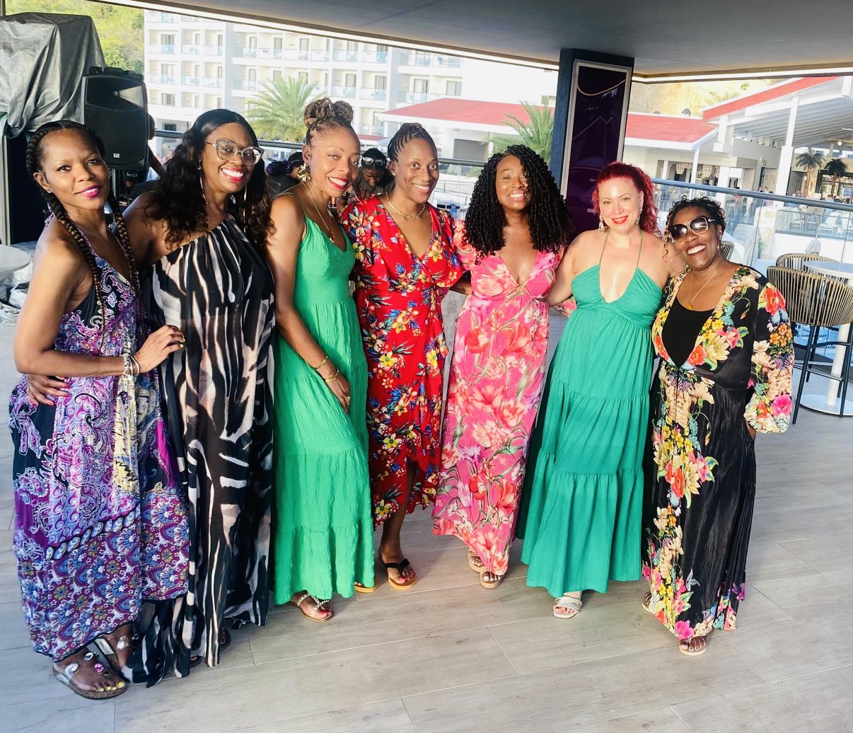 Professional women celebrating together during the WANTED Woman Escape in Antigua Caribbean