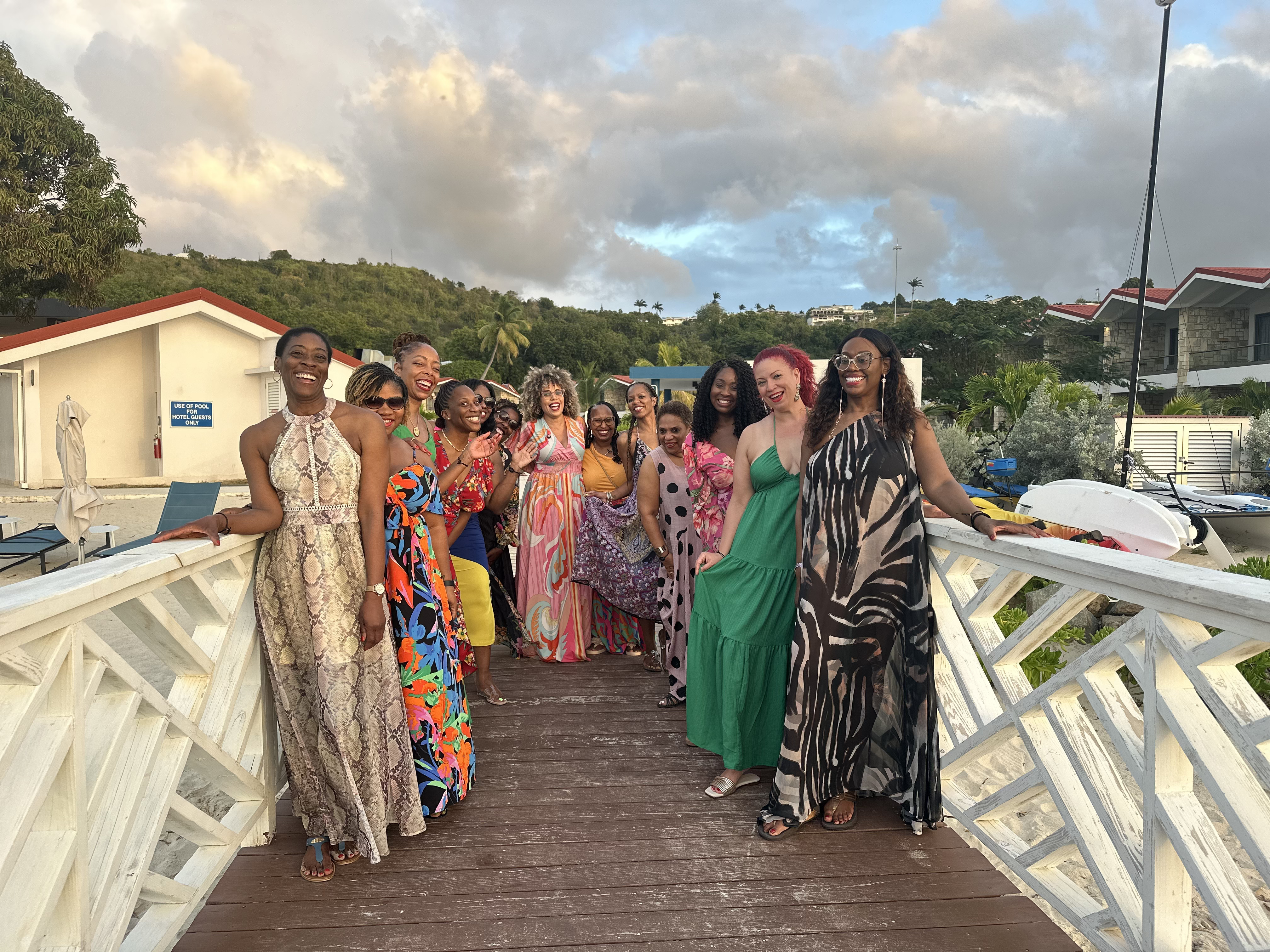 Women walking together during the WANTED Woman Escape in Antigua Caribbean