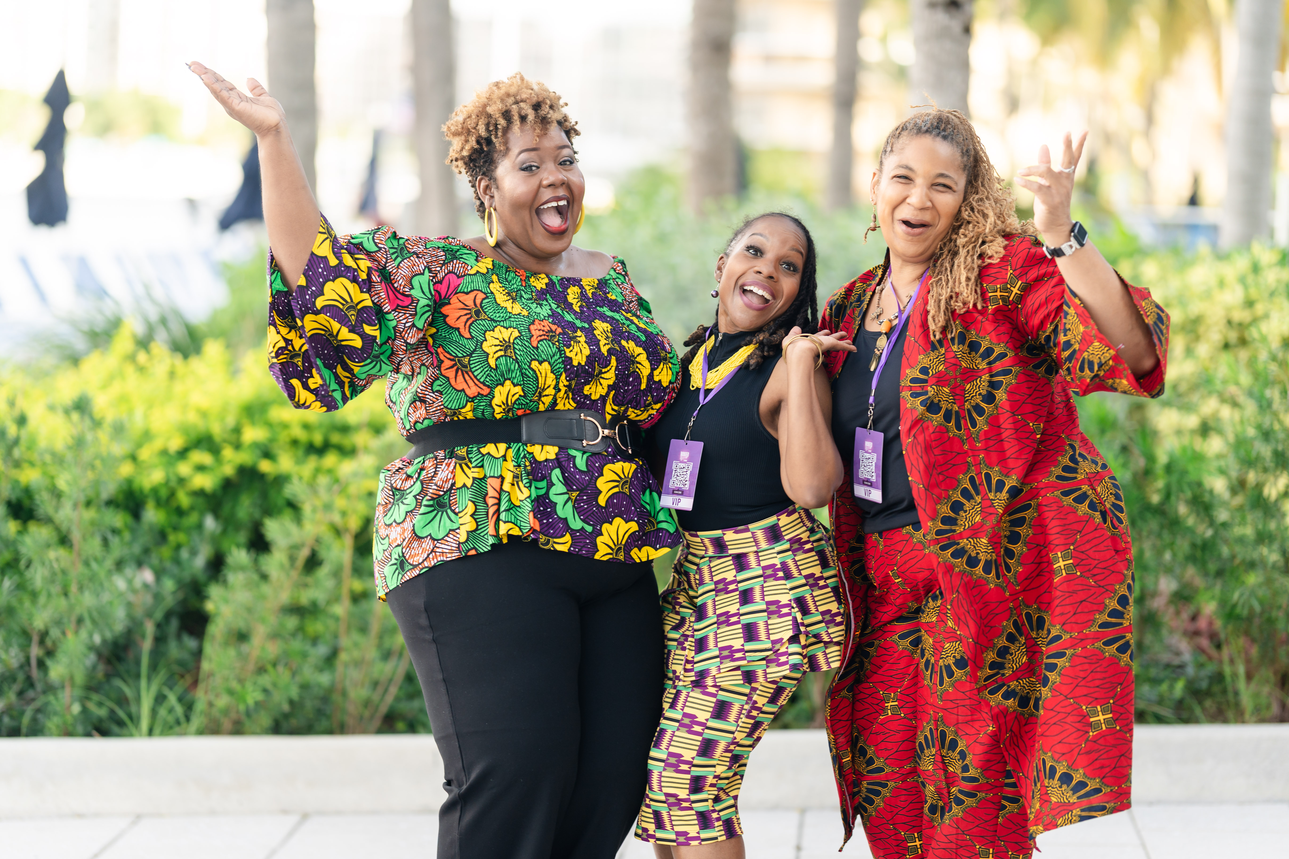 Joyful women at the event