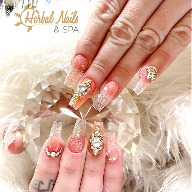 Finished nail design at Herbal Nails Eastvale