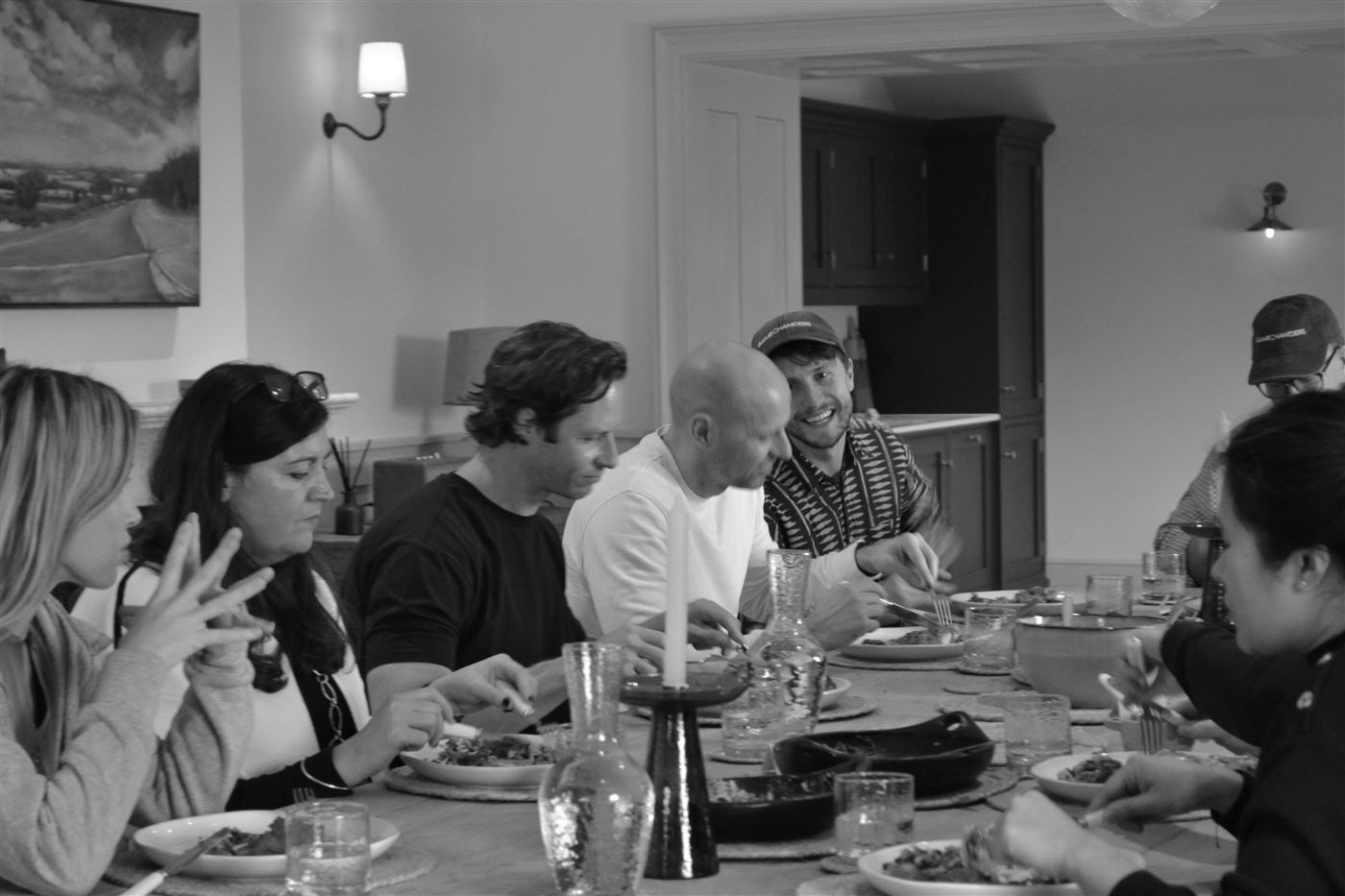 Founders around a long dinner table in London