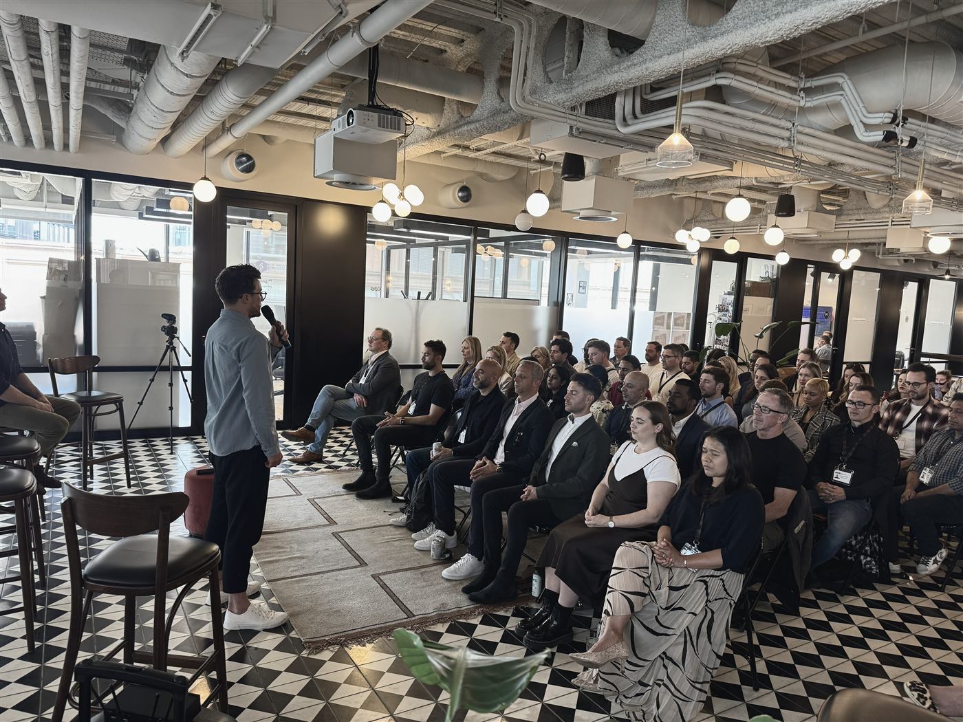 Joe leading a breathwork session for founders