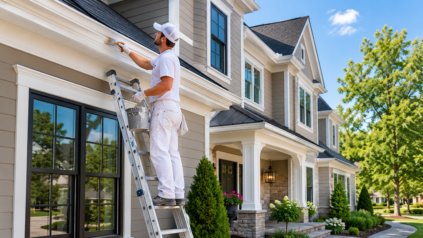 Exterior painter at work in Liberty, MO