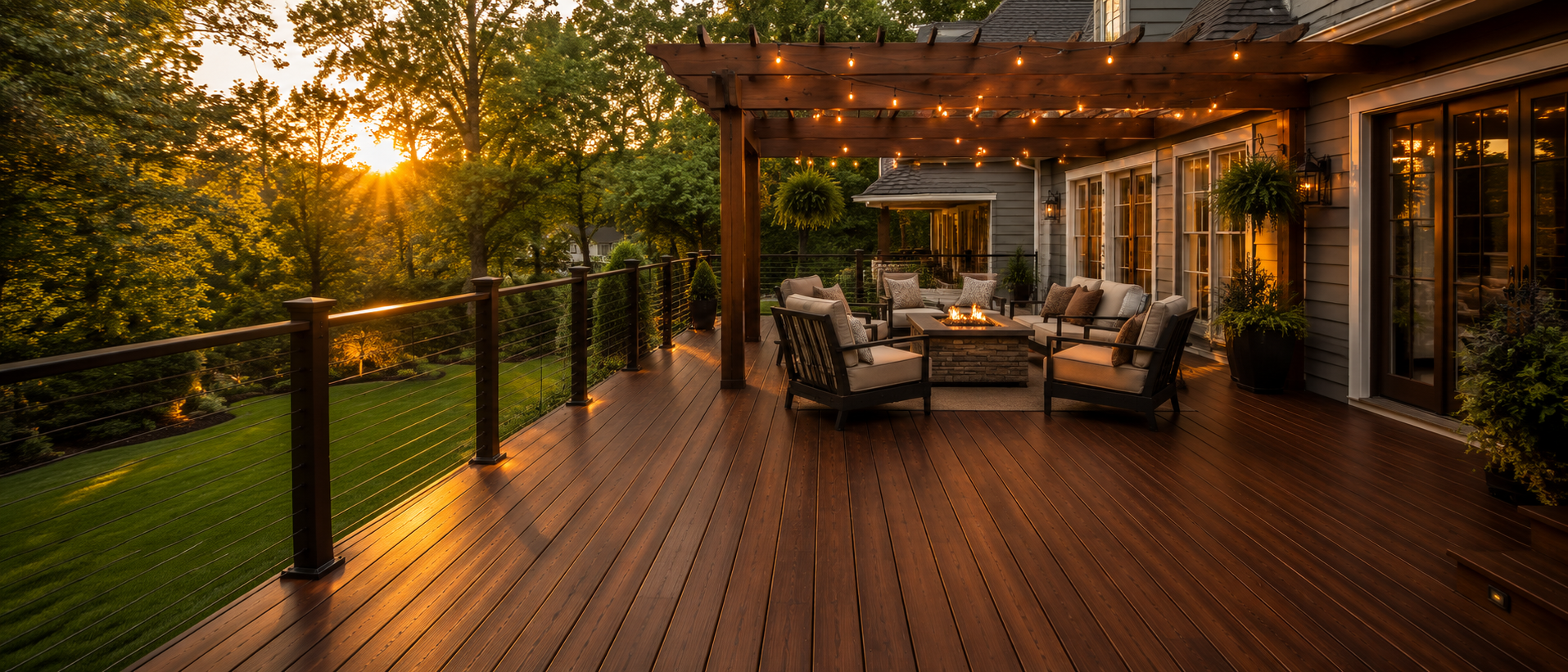 Finished stained luxury deck in Liberty, MO by Big House Painters