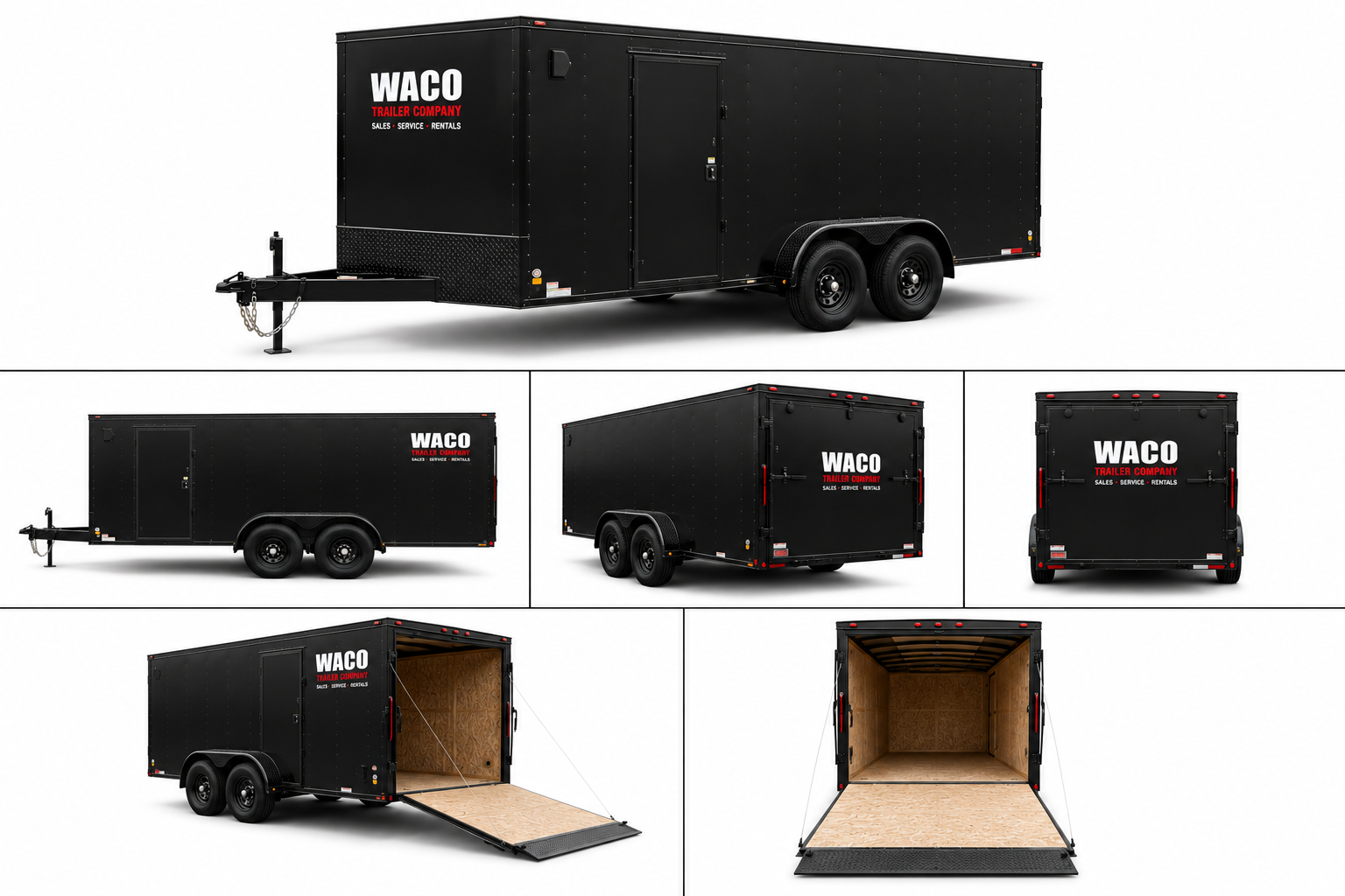 Enclosed cargo trailer for rent from Waco Trailer Company in Waco, TX
