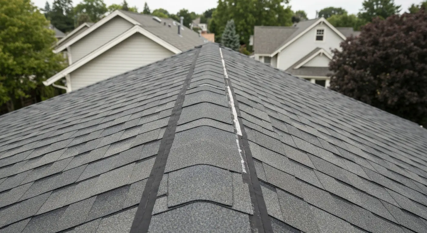 Asphalt shingle roof detail