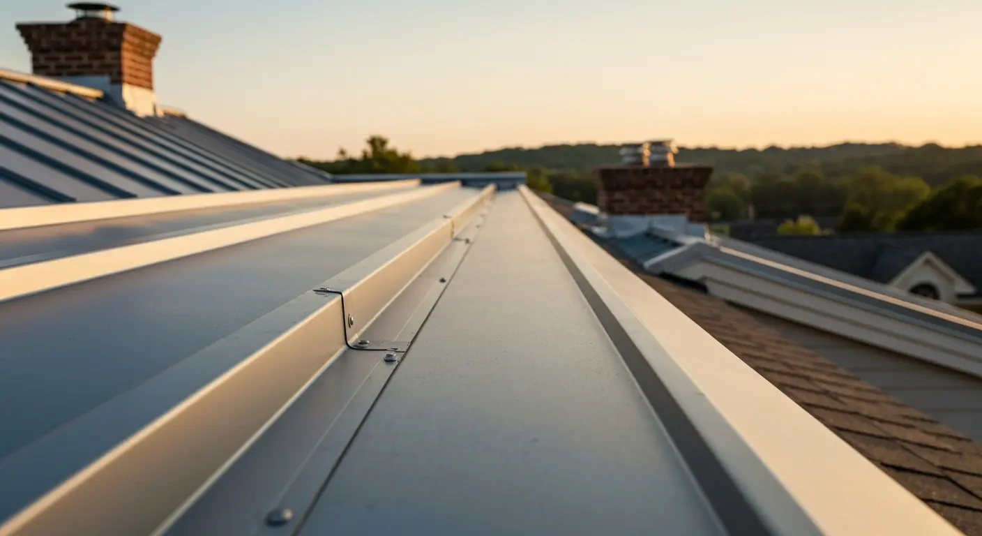 Metal roof standing seam detail