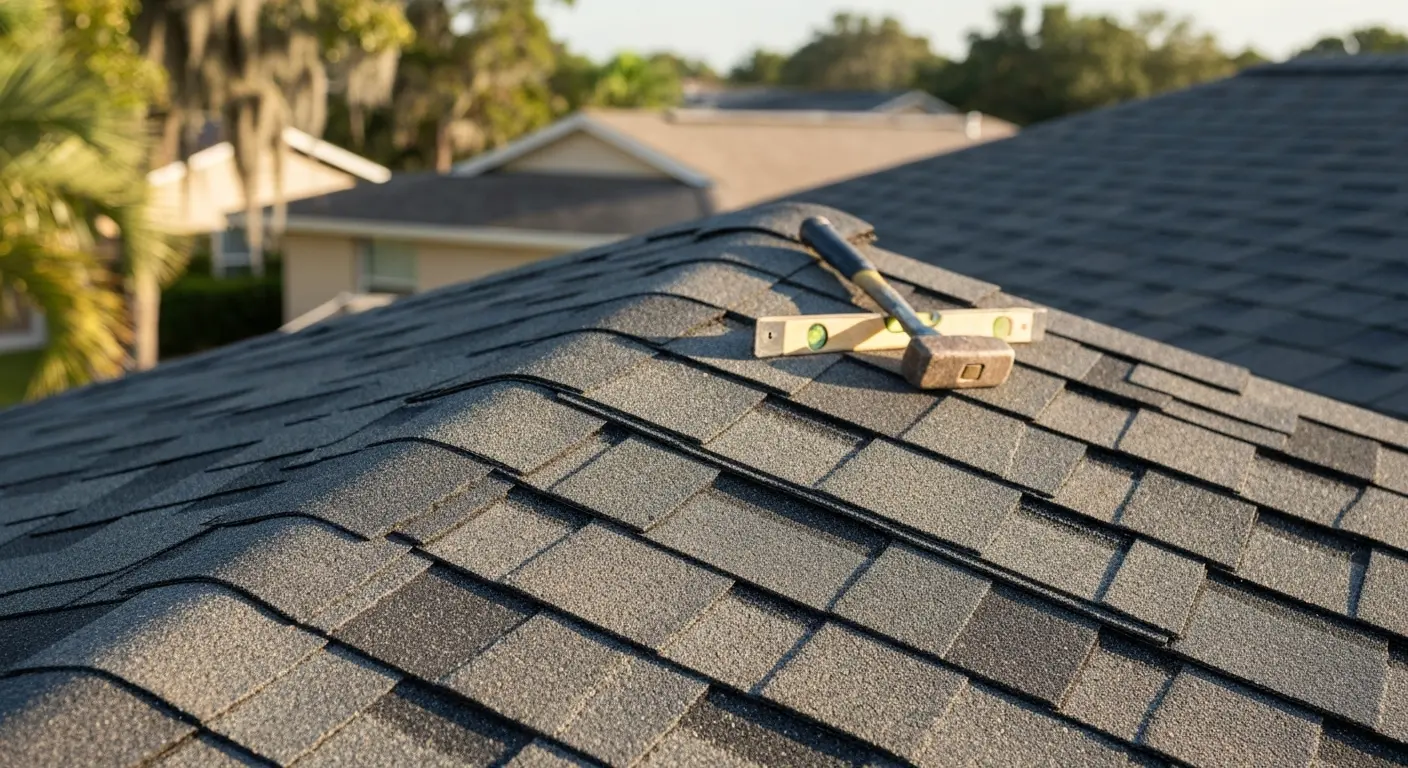 Asphalt roofing shingles installation