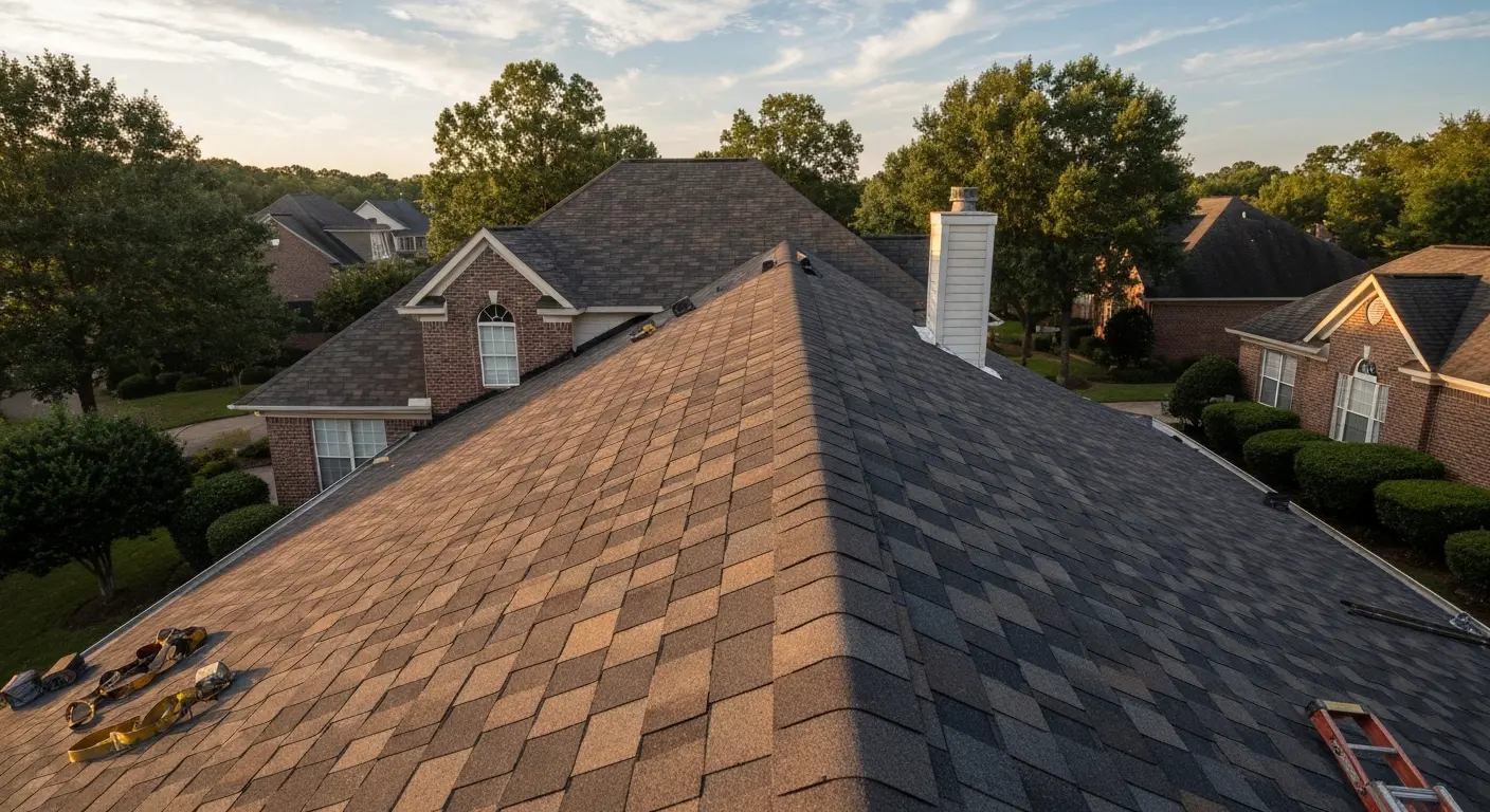 Residential asphalt roofing project