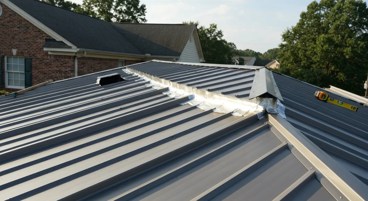 Standing seam metal roof installation