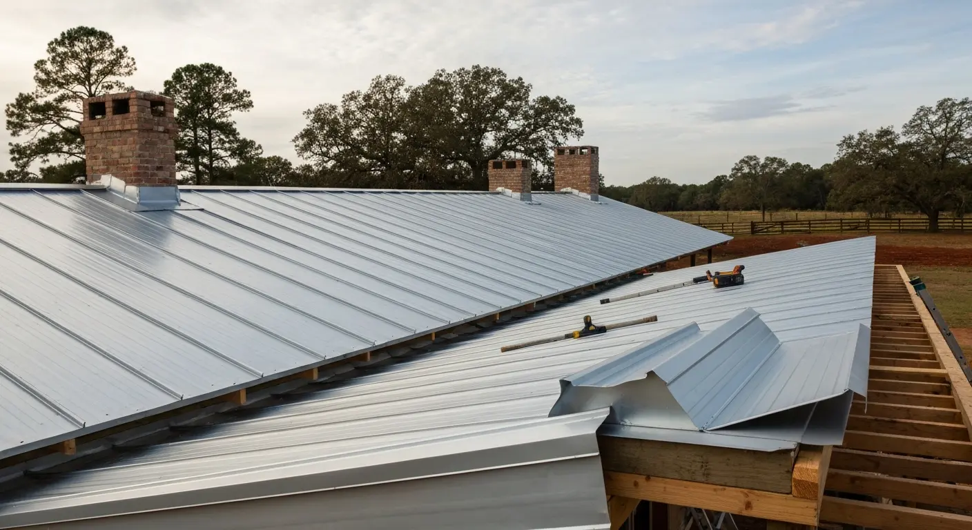 Metal roofing installation
